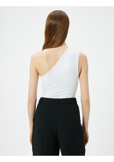 Koton Tek Omuz Üst Drapeli Slim Fit Beyaz 4sak10699ek Beyaz