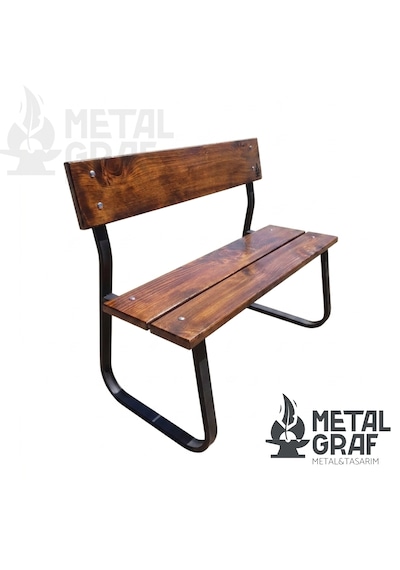 Metalgraf Çift Kişilik Ahşap Ve Metal Bank Sedir