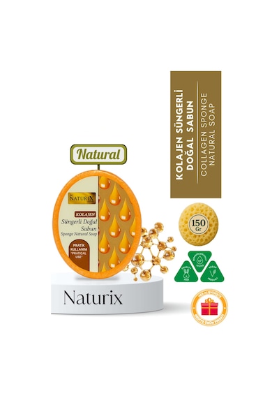 Naturix Doğal Collagen Soap Kolajen Süngerli Sabun 150 G