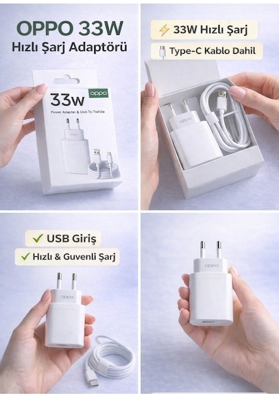 Oppo 33w Power Adaptör & Usb To Type-c Kablo 1
