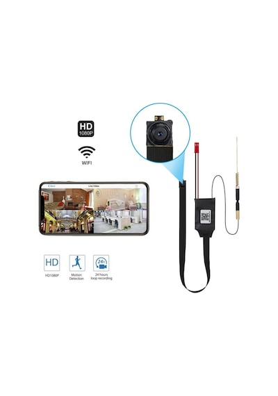 Mini Hd Wifi Kamera Modülü 5mm Lens Şarjlı Android/ios Destekli Hareket Algılamalı Güvenlik Kamerası