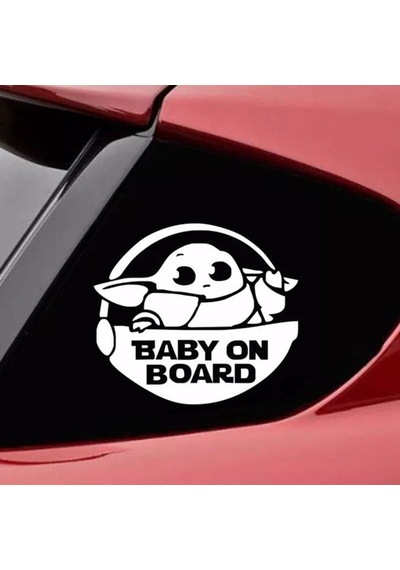 Arabada Bebek Var Yazılı Baby Yoda Stcker