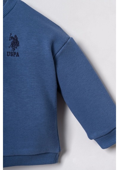 U.S. Polo Assn. Erkek Bebek Nakışlı Mavi Uzun Kol Pijama Takım Usb3169-c-v3 Usb3169-c-v3