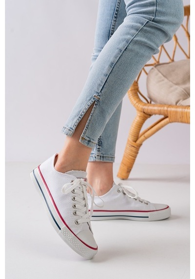 N Moda Unisex Keten Ayakkabı Spor Ayakkabı Günlük Sneakers Kısa Beyaz