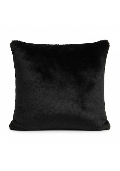 Premium Siyah Peluş Kırlent Kılıfı 45x45 Cm Yumuşak Dokulu, Şık Ve Modern Koyu Siyah