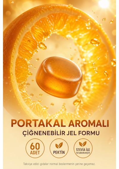 Y'our Gummie D3 K2 Vitamini Gummies Portakal Aromalı 60 Gummies