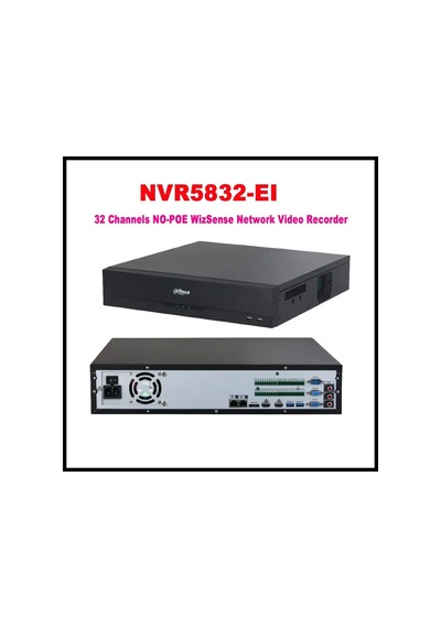 Dahua Nvr5832-eı, 32kanal, 32mpix, H265+, 8 Hdd Desteği, 1080p Kayıt, 384mbps Bant Genişliği, 2 Por
