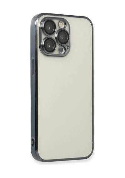 Apple iPhone Uyumlu  13 Pro Uyumlu Kılıf Lensli Silikon - Siyah