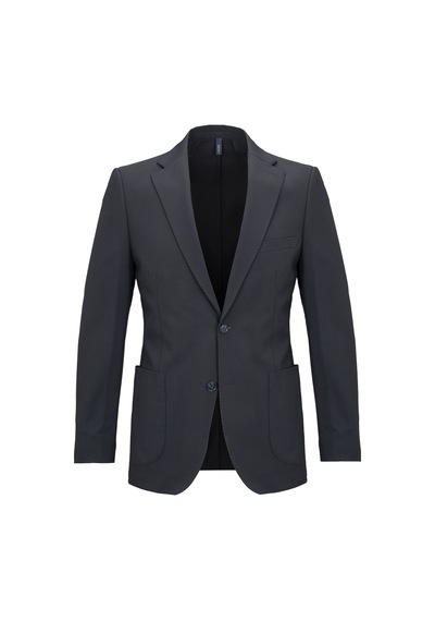 Hatemoğlu Lacivert Slim Fit Çizgili Mono Yaka Takım Elbise