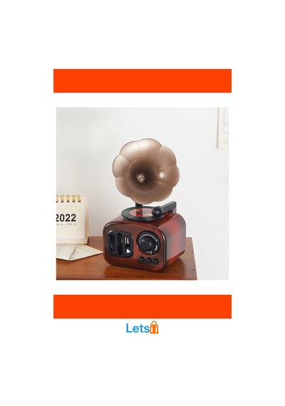 Ahşap Retro Görünümlü Gramofon Müzik Kutusu