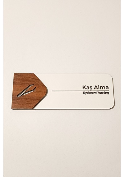 Kaş Alma Odası Kapı Tabelası 19x7 Cm Çift Katmanlı, Çift Taraflı Bantlı