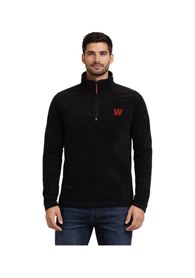 Walke Premium Erkek Yarım Fermuarlı Outdoor Spor Polar Ceket Siyah