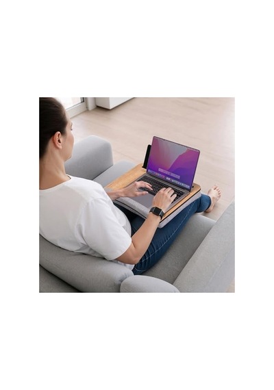Minderli Laptop Sehpası - Meşe Gri Renk Seçeneği İle