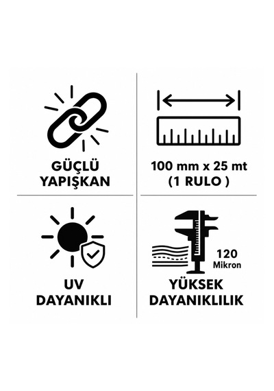 Uv Dayanımlı Şeffaf Pe Sera Tamir Bandı 100 Mm 25 Mt 3 Lü Set Toplam 75 Mt, Maket Bıçağı Hediyeli