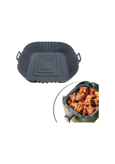 Renkli Isıya Dayanıklı Yıkanılabilir Silikon Fırın Airfryer Kare Model Pişirme Matı 20 Cm