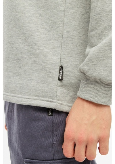 Uniprom Sweatshirt Bisiklet Yaka Içi Polarlı 3 Iplik Pamuklu Normal Kesim Erkek Gri
