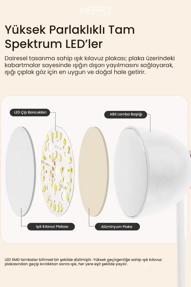 Şarjlı Dokunmatik Led Çalışma Okuma Işığı Flexible Masa Lambası 3 Kademeli Açık Pembe