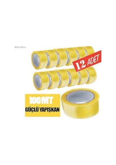 12 Adet 45mm X 100mt Şeffaf Koli Bandı Süper Kalite Koli Bantı Evimdeyokyok