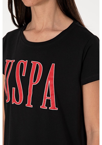 U.S. Polo Assn. Kadın Bisiklet Yaka Tişört 50305842-vr013 Siyah