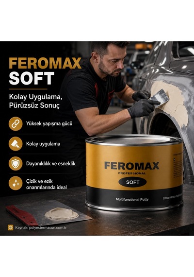 Feromax Polyester Soft Macun Sarı 2,7 Kg