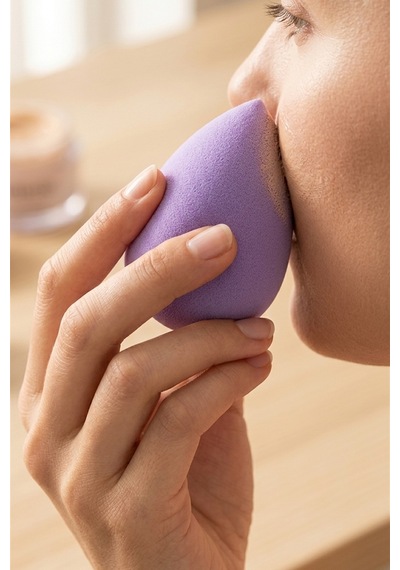 Makyaj Süngeri Mor Beauty Blender Fondöten Ve Kapatıcı Uygulama Süngeri, 6 Cm