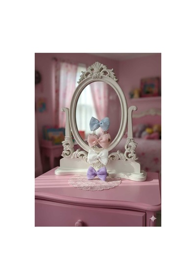 Kız Çocuk Pembe Mavi Mor Bebek Kurdele Hediyelik Renkli Dörtlü Klips Toka Seti Pembe