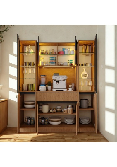Nordıc Wood Led Li Kahve Köşesi Ünitesi Maxı Çift Vitrinli Füme Cam Komple Mdf Geniş Mutfak Dolabı Kahverengi Nordıc Wood Led Li Kahve Köşesi Ünitesi Maxı Çift Vitrinli Füme Cam Komple Mdf Geniş Mutfak Dolabı Kahverengi