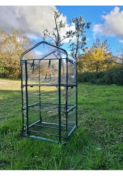 16030 3 Katlı Tekerlekli Portatif Şeffaf Bahçe Serası - 69cm X 49cm X 127cm