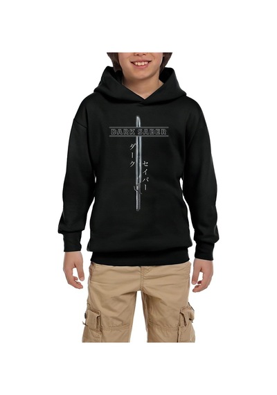 Zepplin Giyim Star Wars Dark Saber Siyah Çocuk Kapşonlu Sweatshirt