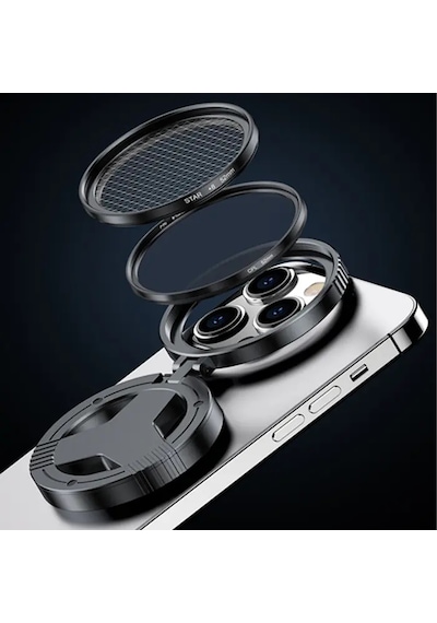 Ally Magsafe Uyumlu Manyetik 52mm Cpl Polarize Telefon Kamera Lens Filtresi Yansıma Önleyici - 5775 Renk: Siyah
