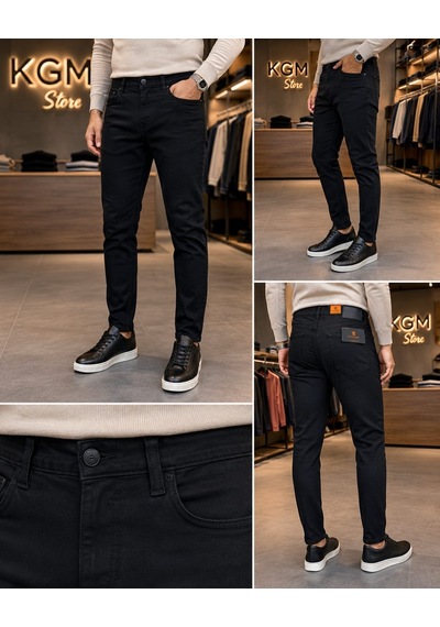 Craft İcon Oscar Dar Paça Erkek Kot Pantolon Oscar Siyah