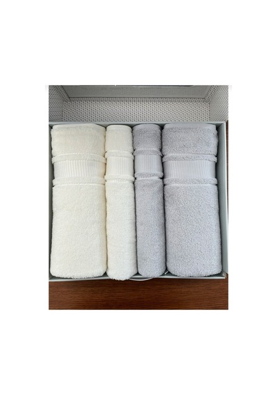 4 Parça Best Set 2 Ad. 90x150 Cm 2 Ad. 50x90 Cm Gri-krem