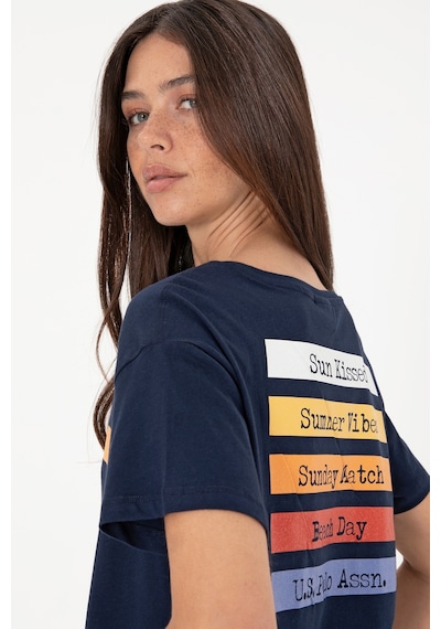 U.S. Polo Assn. Kadın Lacivert Bisiklet Yaka Tişört 50299669-VR033