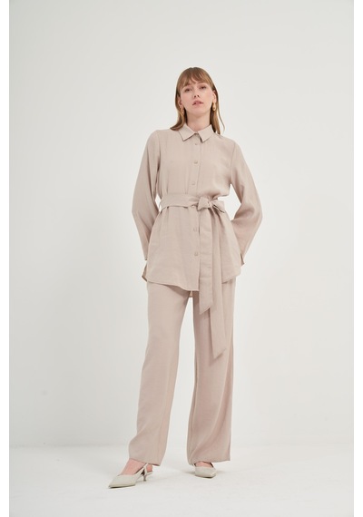 FTZ Women Ftz Modal Pantolonlu Takım Taş 31011 Taş