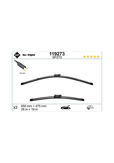 Swf Visioflex Flat Blade 650/475 Mm Arteon Passat B8 T-roc Touareg 3 3g1998002 119273 Valeo