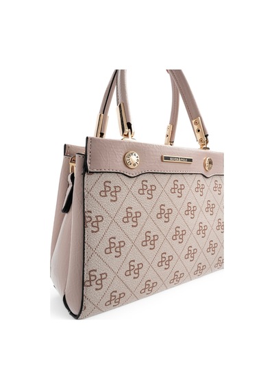 Silver & Polo Silver Polo Pembe - Pudra Monogram Kadın El Çantası Sp1292
