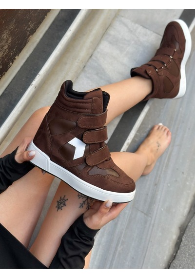 Erva'nın Butiği Kahve Süet İsabe Gizli Topuk Dolgu Topuk 7 Cm Boy Uzatan Sneakers-6464 Kahve Rengi Erva'nın Butiği Kahve Süet İsabe Gizli Topuk Dolgu Topuk 7 Cm Boy Uzatan Sneakers-6464 Kahve Rengi