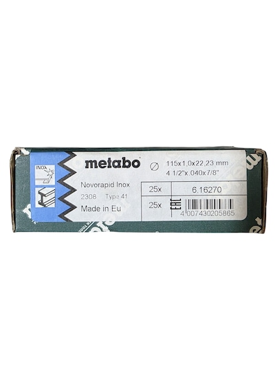 Metabo 616271000 Novorapid 115x1,0x22,23 İnox Kesme Diski 25 Adet