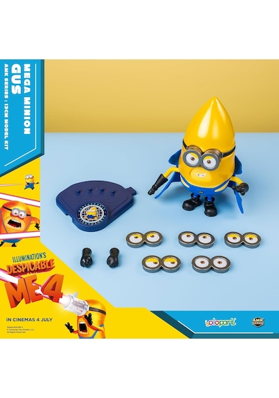 Minion 4 Mega Gus Aksiyon Figürü Değiştirilebilir Yüzler Döner Kafa Hareketli Eklem 13 Cm