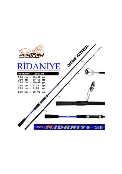 Portfish Ridaniye Spin Olta Kamışı 2 Parça 18-72 Gr