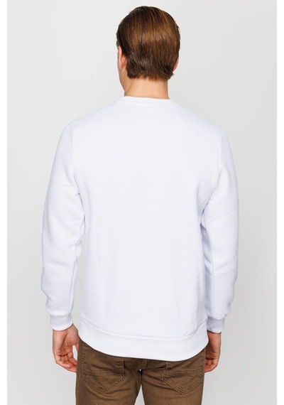 Igs İgs Erkek Beyaz Standart Bisiklet Yaka Sweatshirt Beyaz