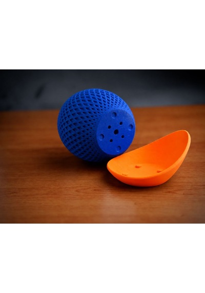 3d Baskı Küre Saksı - Kafes Dokulu İki Parçalı Dekoratif Saksı - Mavi-turuncu 70205472