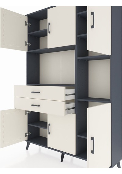 Arges Dolap 9 Raflı 2 Çekmeceli 6 Kapaklı 132x30x195 Antrasit-aytaşı/aytaşı Aytası/aytası Arges Dolap 9 Raflı 2 Çekmeceli 6 Kapaklı 132x30x195 Antrasit-aytaşı/aytaşı Aytası/aytası
