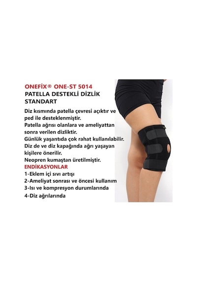 Patella Destekli Dizlik Tek Beden Siyah Renk Ten