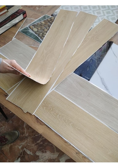 Nwyp03 Naturel Bej Yapışkanlı Ahşap Pvc Yer Döşeme Parkesi