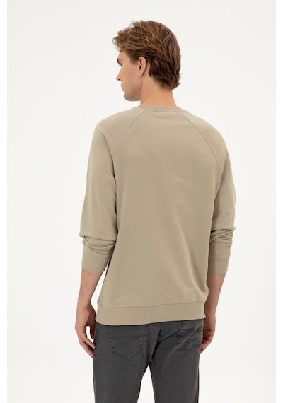 U.S. Polo Assn. Erkek Regular Fit Bisiklet Yaka Açık Haki İnce Basic Sweatshirt 50313752-VR183