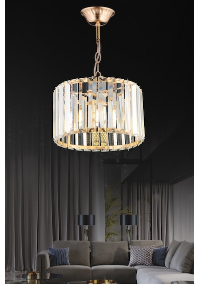 Luna Lighting Modern Luxury Kristal Gold Avize LUNAİ18073-800-S Gold Sarı