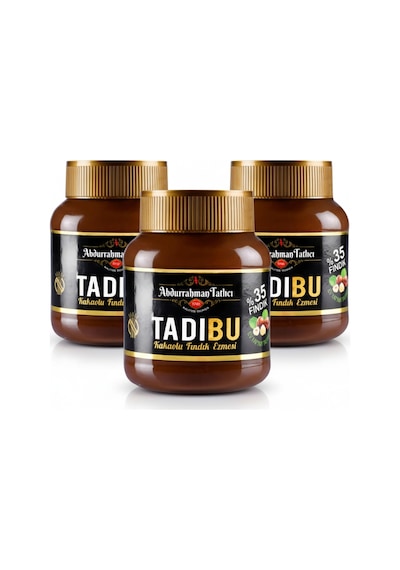 Tadıbu Kakaolu Fındık Ezmesi 330g X 3 Adet %35 Yoğun Fındık, Katkısız, Sürülebilir Fındık Çikolatası