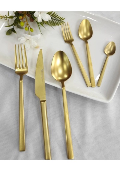 Stayle 72 Parça Mat Gold Titanyum Çatal  Kaşık Bıçak Seti Gold