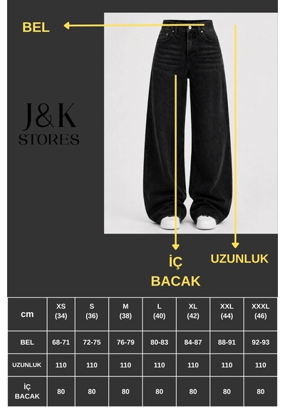 J&kstores Baggy Salaş Pocket Bol Paça Retro Görünümlü Jean Pantolon Siyah